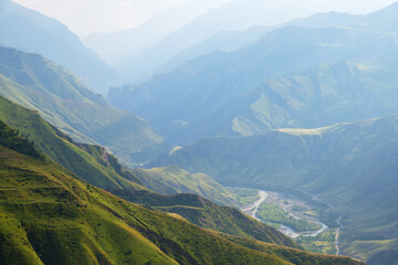 Fototapeta premium Beautiful mountain landscape of Dagestan, Russia