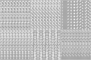 Seamless ethnic ornaments collection. Checks, squares, rectangles, figures, crossed lines patterns. Geometrical backgrounds set. Tribal images kit. Ethnical motif. Folk prints. Abstract vectors.