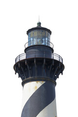 Top of the Cape Hatteras Lighthouse isolated