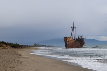 Shipwreck Dimitrios near Gytheio, Peloponnes - Greece, Europe