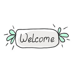 welcome in doodle style