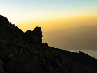 Fototapeta na wymiar mystical views from the highest mountain in iran