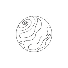 Planet in line art, element for design, logo.