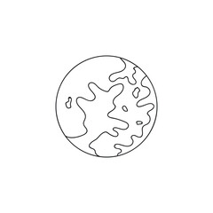 Planet in line art, element for design, logo.