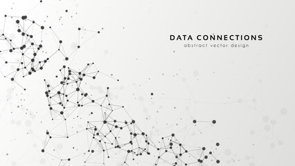 Abstract mesh vector background. Futuristic technology style card. Lines, point, planes in 3d space.