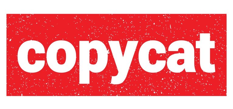 copycat text written on red stamp sign.