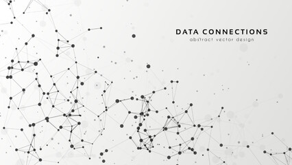 Abstract mesh vector background. Futuristic technology style card. Lines, point, planes in 3d space.