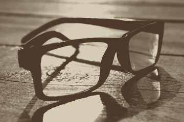 Vintage black and white photo glasses