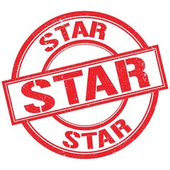 STAR text written on red stamp sign