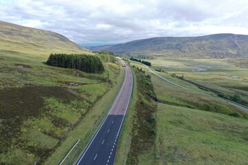 Road in Scottish mountains