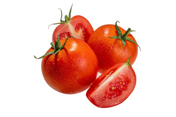 Tomato branch on white