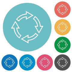 Rotate right outline flat round icons