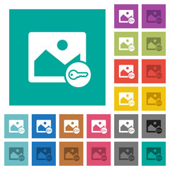 Secure image alternate square flat multi colored icons
