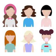 People. Avatars. Silhouette of people of different nationalities