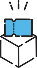 アイコン　買い物　チケット　青色　箱　プレゼント　ショッピング　シンプル　かわいい