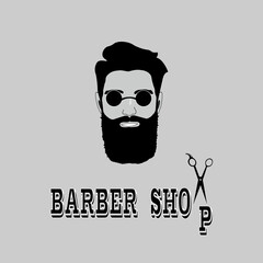 Barber. design concept of the logo, badge, label, on Barbershop men's hipster hairdresser