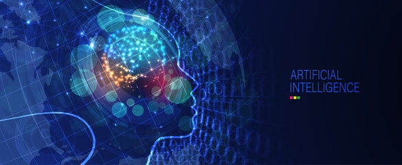 Conceptual technology illustration of artificial intelligence