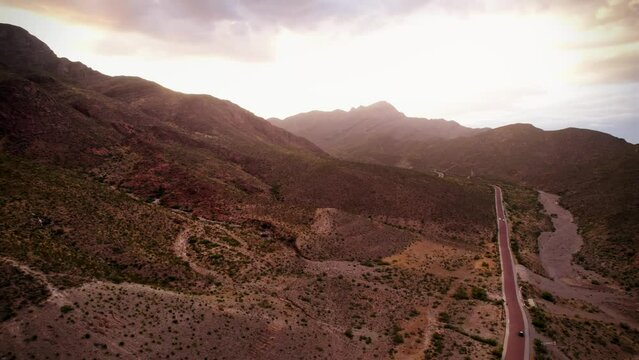 Ascending over McKellington Canyon in El Paso, Texas