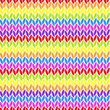 Rainbow knitted background, seamless pattern