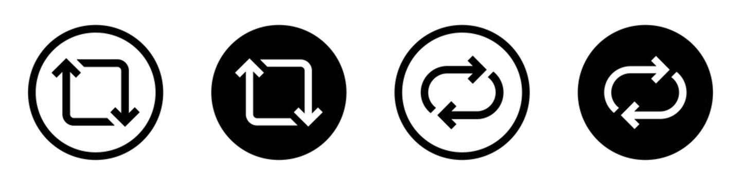 Repeat set icon. Reload icon, vector illustration