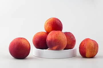 Nectarine fruit isolated on white background
