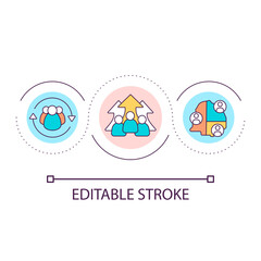 Growth of world population loop concept icon. Risk of overpopulation. Social problem abstract idea thin line illustration. Isolated outline drawing. Editable stroke. Arial font used