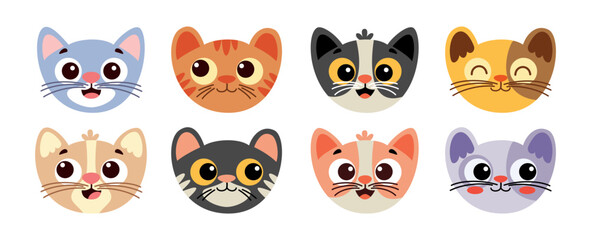 Cartoon Drawing Of Cat Heads © yusufdemirci