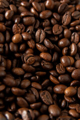 Coffee beans closeup background