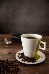 Coffee cup on a business table