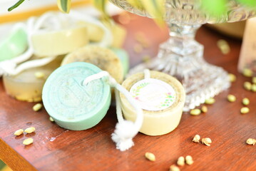 handmade soap, round soap
