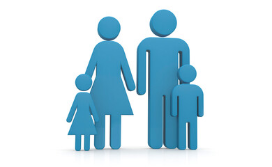 Parents with children for family concept