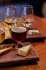 wine and cheese cider beer tasting paddle