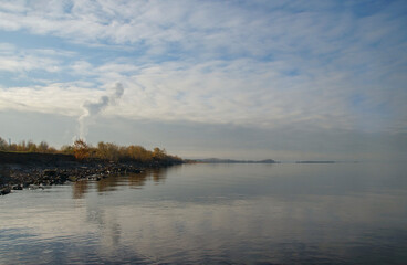 Photo of the coast of the Kanonersky Island in autumn, St. Petersburg