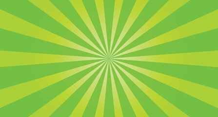 Green retro starburst vector abstract background. Sunburst radial illustration.