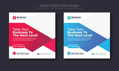 Facebook, instagram, twitter, pinterest social media post design template