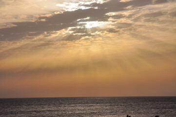 Naklejka premium Sunset on the open sea