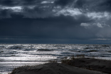 Stormy Baltic sea, Liepaja, Latvia.