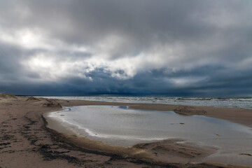 Stormy Baltic sea, Liepaja, Latvia.