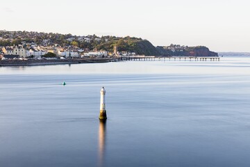 Phillip Lucette lighthouse beacon at The Ness on the mouth of the River Teign at Shaldon, Devon