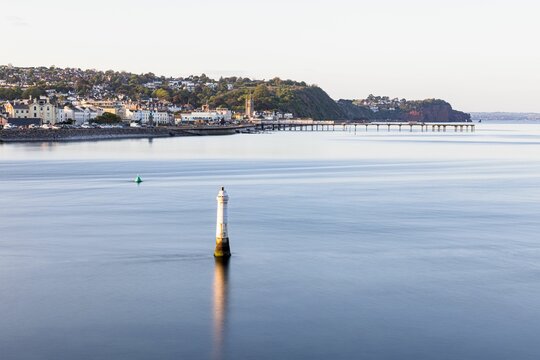 Phillip Lucette lighthouse beacon at The Ness on the mouth of the River Teign at Shaldon, Devon