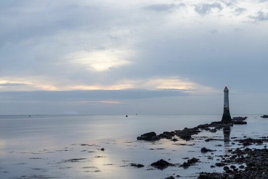 Phillip Lucette lighthouse beacon at The Ness on the mouth of the River Teign at Shaldon, Devon
