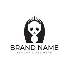 King Crowned Panda Logo Design