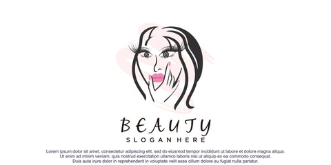 Beauty women logo design concept and beauty lashes extention concept