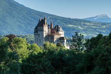 Naklejka premium Castle on landscapes of Annecy France
