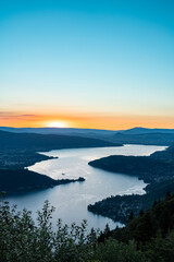 Sunset over the lake of Annecy France