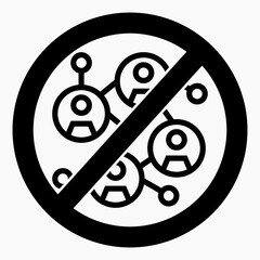 Social media ban. There is no computer network. Network communication restrictions. Prohibition of freedom of communication. Vector icon.