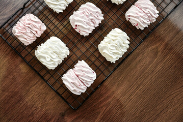 Homemade white and pink zephyr