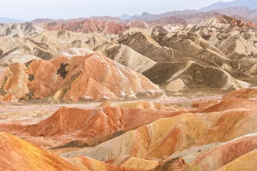 Selbstklebende Fototapete Zhangye-Danxia Range of red landforms in Zhangye National Geopark, Gansu, China