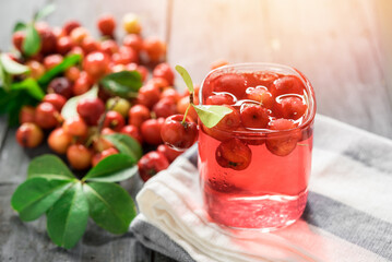 Cherries drink with fresh cherry, Cherry juice