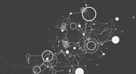 Template for science and technology presentation. Plexus style background.